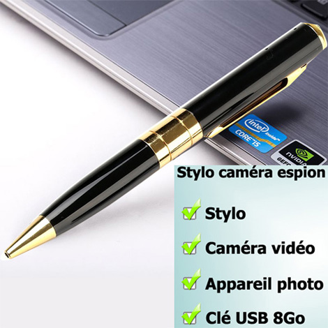 stylo plume camera espion